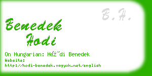 benedek hodi business card